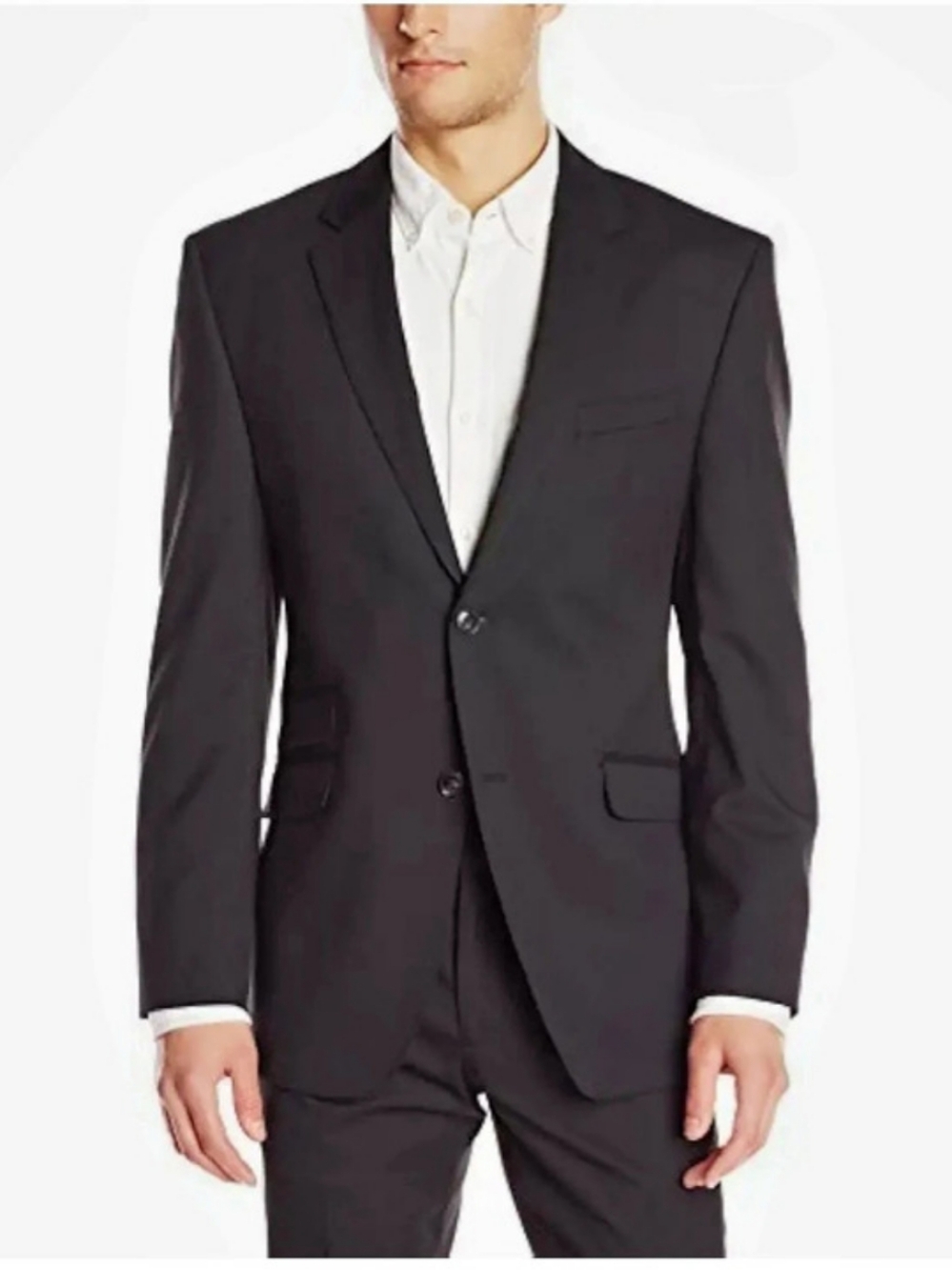 Perry Ellis Portfolio Men's Black Shadow Cord Slim Fit Suit Jacket Blazer Sz 48L